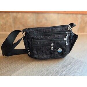 Jingpin Black Quilted Multi Pocket Crossbody Bag